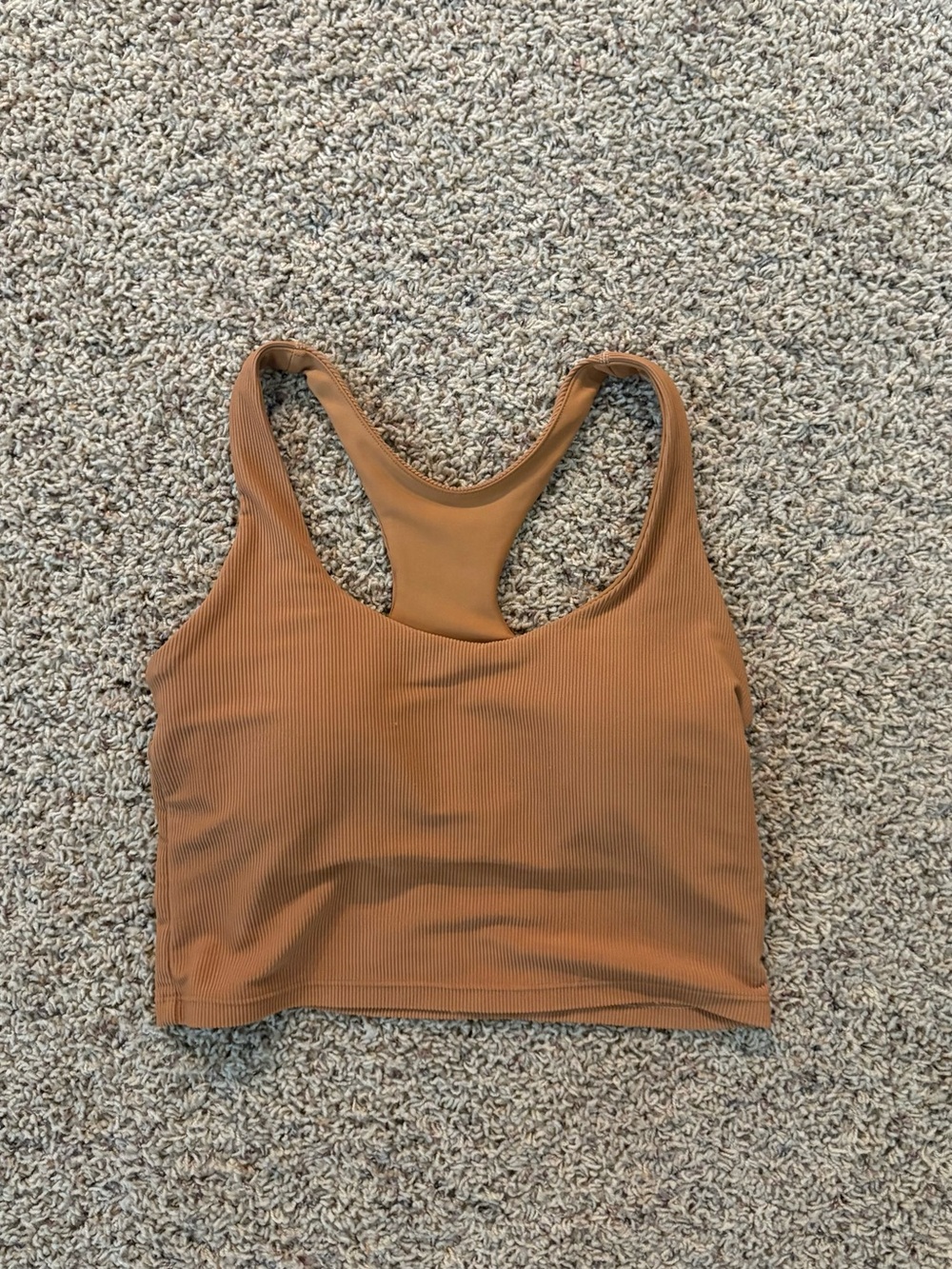 🍂Ribbed Racerback Crop Athletic Top - Tan
